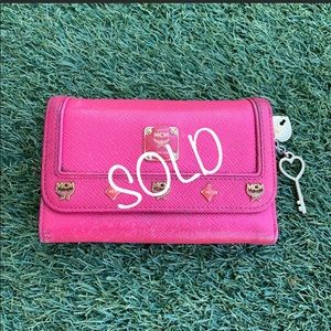 MCM pink wallet
